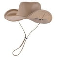thumbnail image 1 of EINSKEY Packable Cowboy Hat for Women Men, Shapeable Brim UPF50+ Sun Protection, Fedora Panama Western Style Leather Cowgirl Hat Beige, 1 of 9