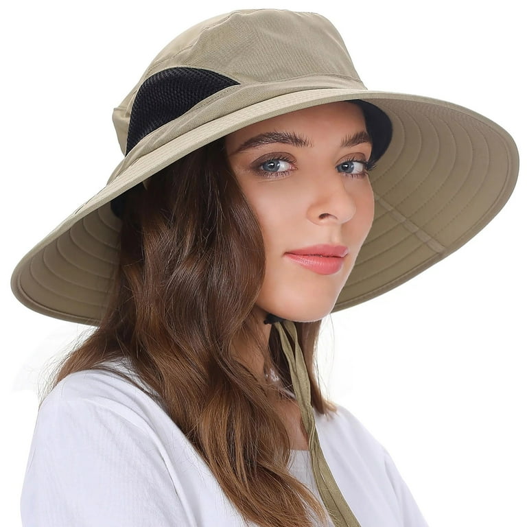 Movsou Sun Hat for Men Sun Protection Wide Brim Bucket Hat Waterproof Breathable Packable Boonie Hat for Fishing Khaki, adult Unisex, Size: One size