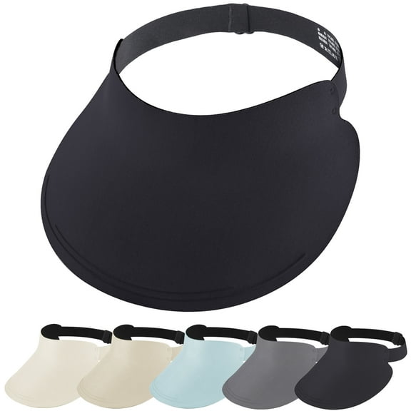 EINSKEY Wide Brim Visor for Women, Wrinkle Free Travel Sun Hat UV Protection Large Sun Caps (Black)