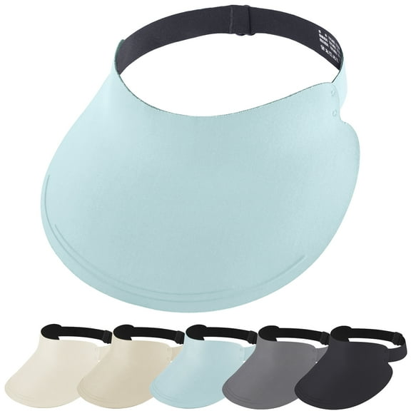 EINSKEY Wide Brim Visor for Women, Wrinkle Free Travel Sun Hat UV Protection Large Sun Caps (Light Blue)