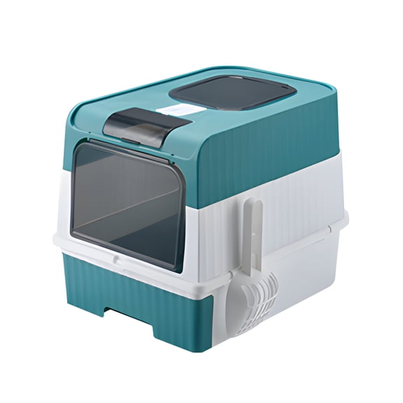 EIODEAR Convertible Enclosed Cat Litter Box with Pull-Out Drawer - 2-in-1 Covered & Open Top Pet Toilet, Odor Control & Anti-Tracking, 19.7"