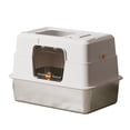 thumbnail image 1 of EIODEAR Enclosed Stainless Steel Cat Litter Box - Non-Stick Metal Pet Toilet with Top Exit & Odor Control, Anti-Tracking Covered Cat Pan, 19.7" L, 1 of 8