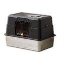 thumbnail image 1 of EIODEAR Enclosed Stainless Steel Cat Litter Box - Non-Stick Metal Pet Toilet with Top Exit & Odor Control, Anti-Tracking Covered Cat Pan, 19.7" L, 1 of 9