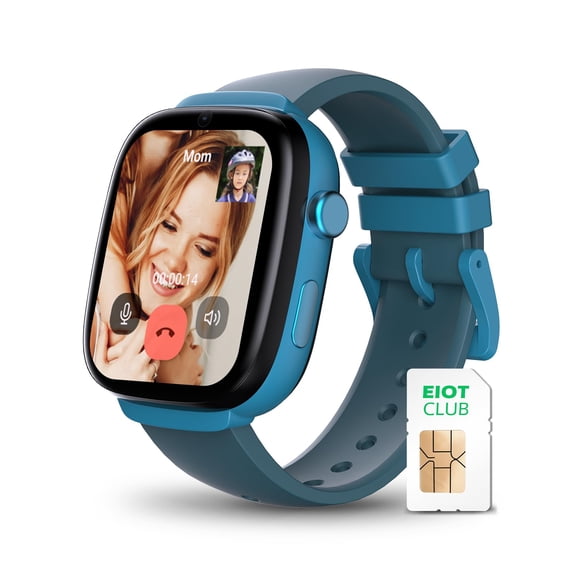 EIOTCLUB Kids Smart Watch MX3, 4G LTE Video Call and GPS Tracker, School Mode and Safe Zones, SOS Button and Parental Controls, Task and Mood Log, IP68, for Ages 4-12, US Version