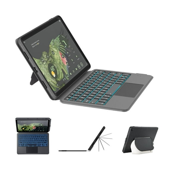 EIP Magnetix Keyboard Case for Google Pixel Tablet 11 inch (2023), Adjustable Viewing Angle, Detachable, Easy Carry-on, Protective Cover Compatible with Charging Speaker Dock, 7 Backlight Color