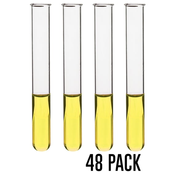 EISCO 5mL Test Tubes - Pack of 48 - Borosilicate 3.3 Glass - 1mm Thick Walls, Beaded Rim - Superior Heat & Chemical Durability - 3" Tall, 0.5" Diameter
