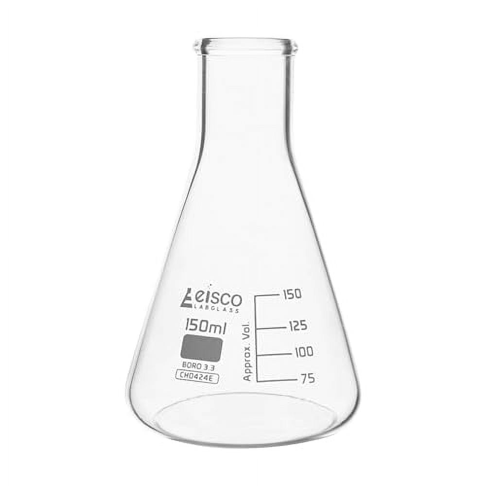EISCO Erlenmeyer Flask, 500mL - Borosilicate Glass - Narrow Neck Flasks, Conical