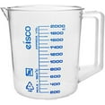 thumbnail image 1 of EISCO Measuring Jug, 2000ml - TPX Plastic - Printed Graduations - Chemical Resistant, Autoclavable - Short Form - Handle with Thumb Grip, 1 of 1