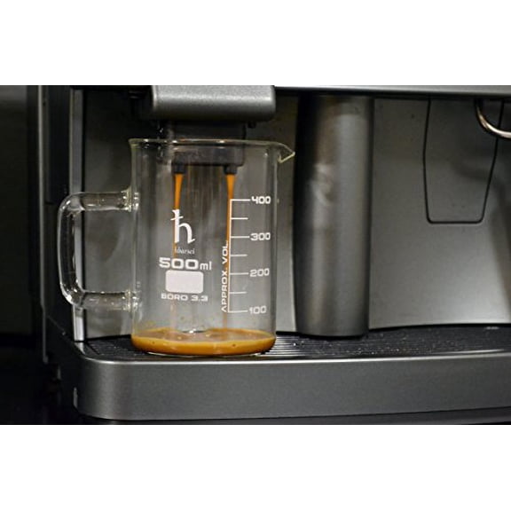 EISCO Premium Hand Crafted Beaker Mugs, Laboratory Quality Borosilicate 3.3 Glass, 16.9oz (500mL) Capacity - Pack of 4 Mugs