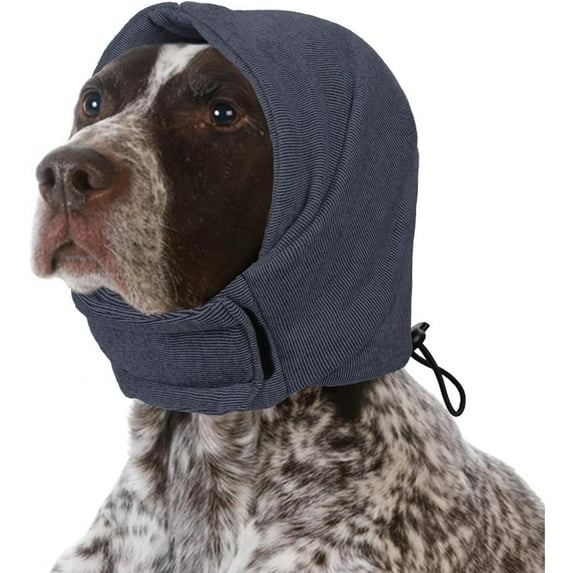 EISHOW Dog Calming Hoodie, No Flap Ear Wraps for Dogs Anxiety Relief, Dog Ear Muffs Noise Protection for Firework, Grooming, Force Drying, Dog Ear Covers Headband for Noise Cancelling, Grey L