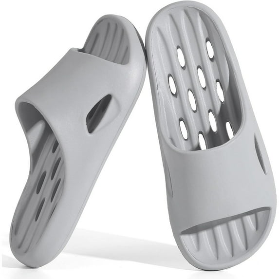 EISHOW Mens Shower Shoes With Holes Dry Quickly Bath Slippers Womens Non Slip Indoor Home Bedroom Pool Spa Guest College Dorm