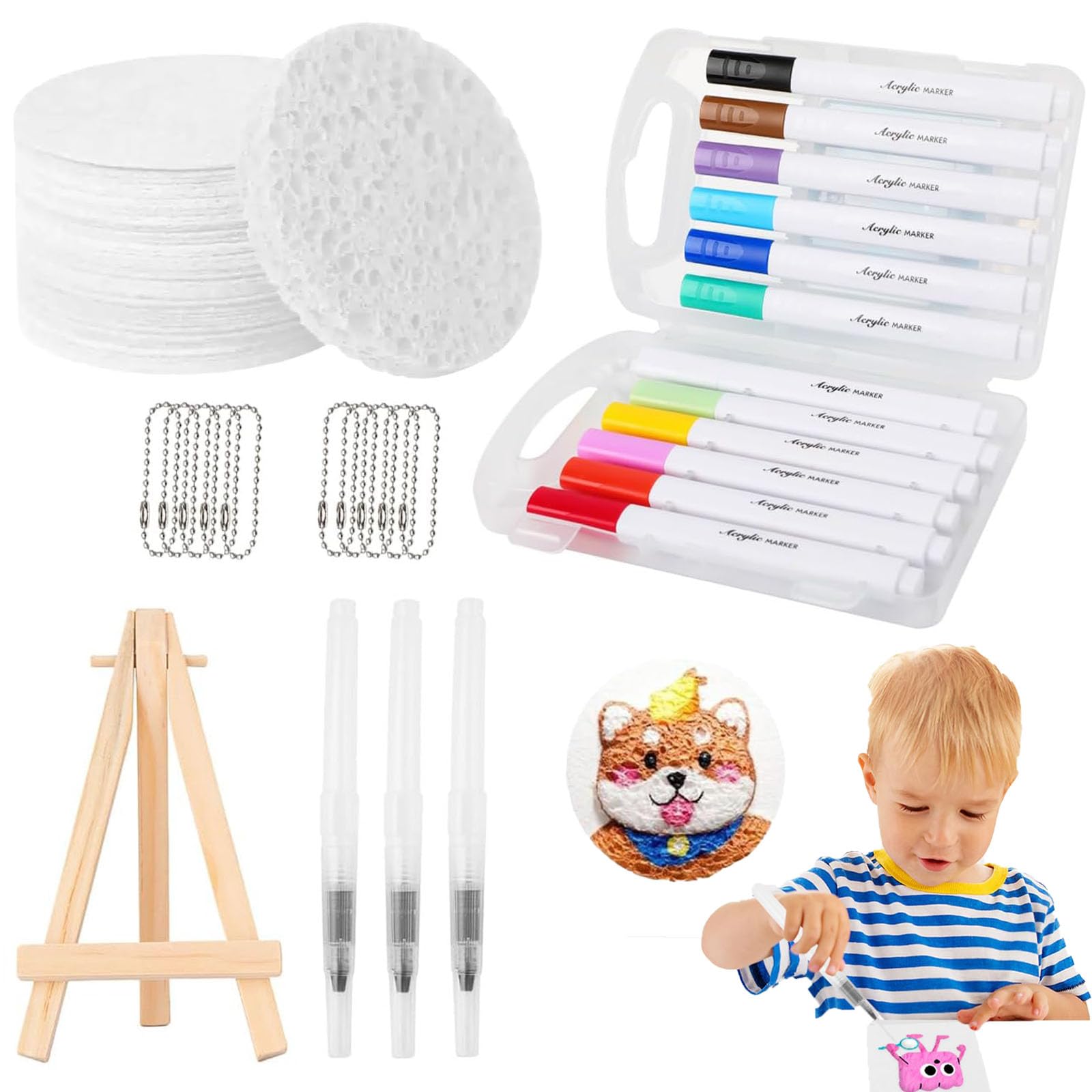 lasuroa 40 stuks Magic Foam Texture Paper, 3D Schuim Textuurverf Magische Puffy Verf DIY Canvas Pluizig Cellulose Spons Kunstpapier Leuk Creatief Kunstbenodigdheden voor Kinderen & Volwassenen