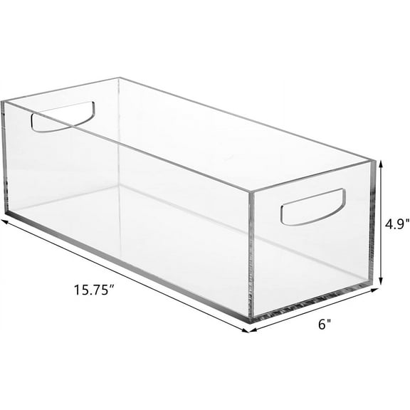 EISRUNGF- 2 Pack Acrylic DVD/CD Storage Box, Clear DVD Holder Case with Handles, Stackable Storage Container Shelf Organizer Bin for CDs, Video Games, Blu-ray, Books, Home, Office