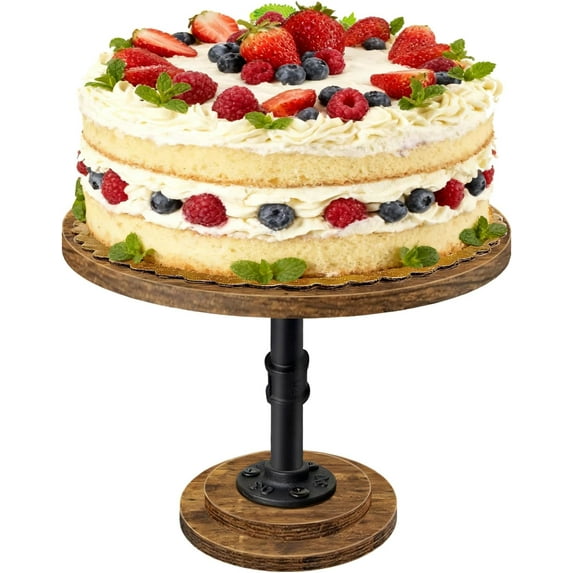 EISRUNGF- Cupcake Stand, Rustic Industrial Wood Cake Stand Tiered Tray ...