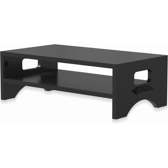 EISRUNGF- Monitor Stand Riser, Desktop Stand, Computer Stand, Ergonomic Design, Two-Level Design, Desktop Organization, Keyboard Smartphone Storage, Printer Stand, Display Stand, 16.5 x 9.3 x 5.6