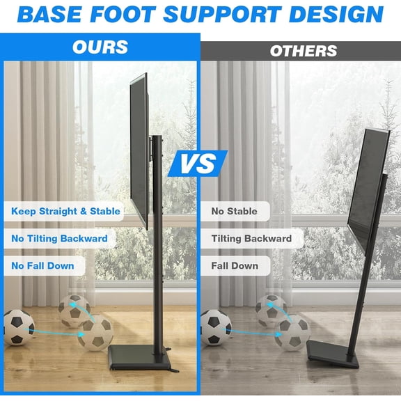 EISRUNGF Swivel Floor TV Stand with Mount – Height Adjustable, Wood Base, Fits 32–60 Inch TVs (88 lbs Max, VESA 400x400mm), Space-Saving for Bedroom, Living Room & Corner