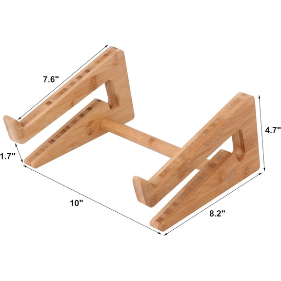 EISRUNGF- Wooden Vertical Laptop Stand for Desk, Bamboo Laptop Holder Compatible with MacBook Air Pro/Dell XPS/Surface Pro/HP/Pixelbook/Lenovo, More 13-15.6 Inch Laptops