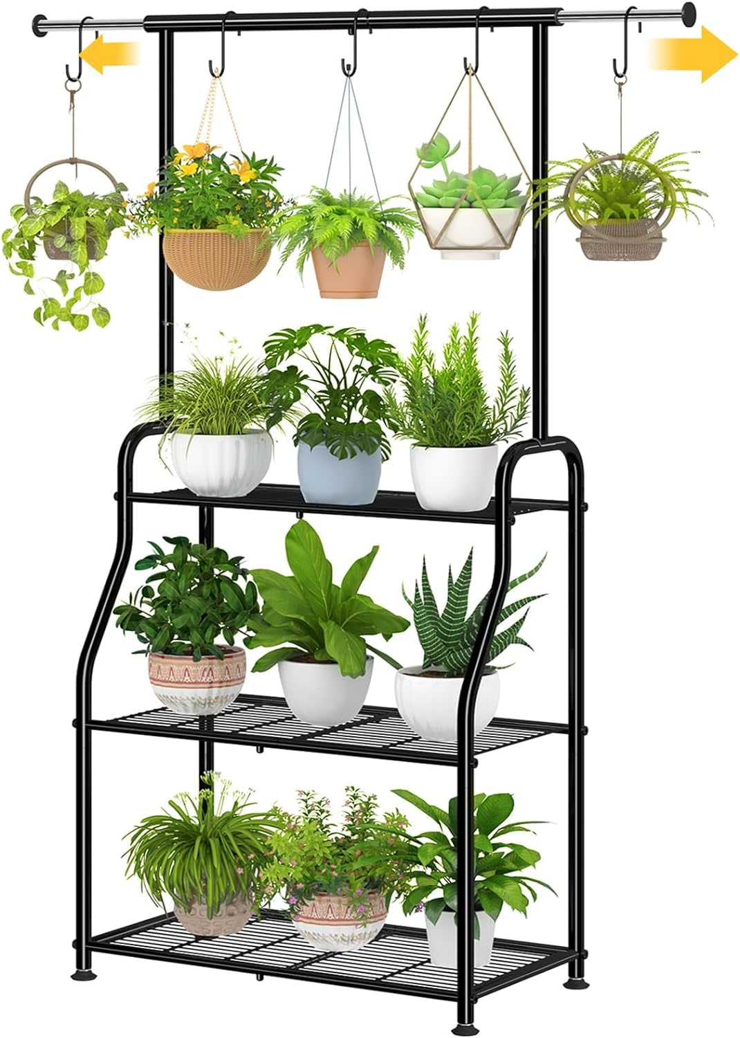 EISRUNGFPlant Stand Indoor Outdoor, Heavy Duty Metal 3 Tiered Hanging ...