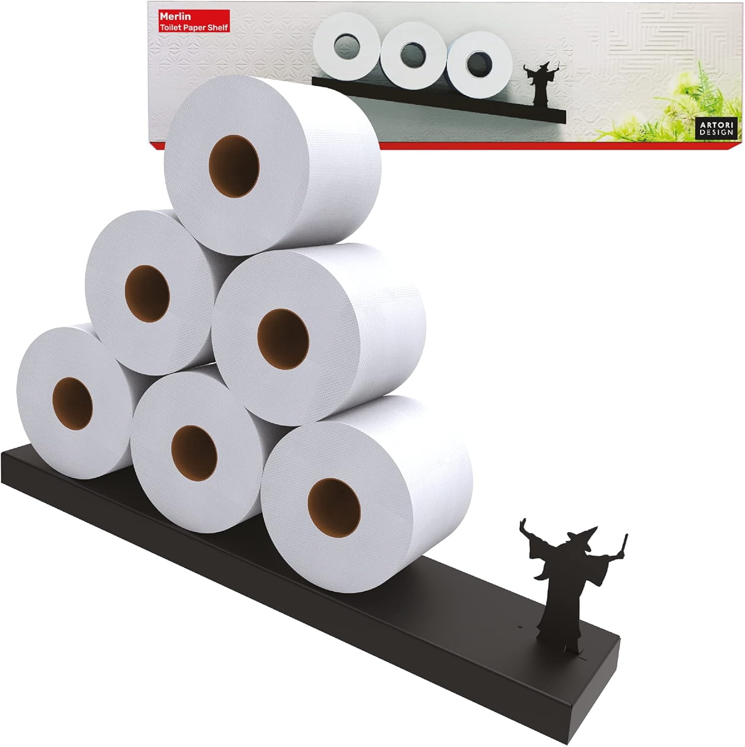 Hltser Artori Floating Toilet Paper Shelf Storage - Bathroom Wall ...