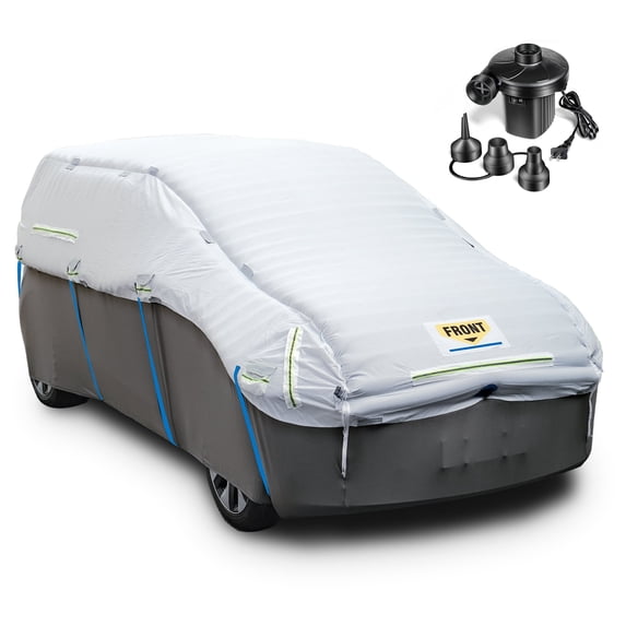 EJAEE Inflatable Airtight Hail Car Cover with Air Pump 106"–172" – Waterproof, UV-Resistant, Heavy Duty Full Protection Fits Sedans & SUVs