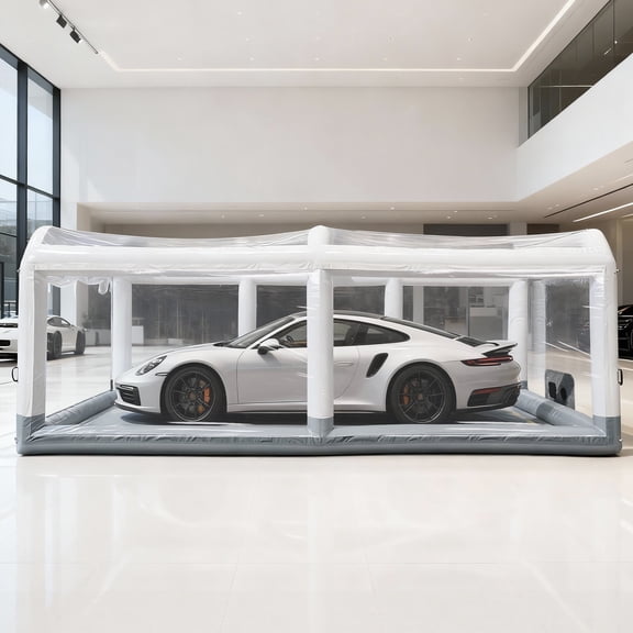 EJAEE Inflatable Vehicle Display Vault , Portable Airtight Car Bubble Garage Tent for Dustproof Storage, Vehicle Protection, and Display 19' / 5.8M