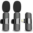 EJCC 2 Pack Wireless Microphone for iPhone iPad, Mini Wireless Clipon