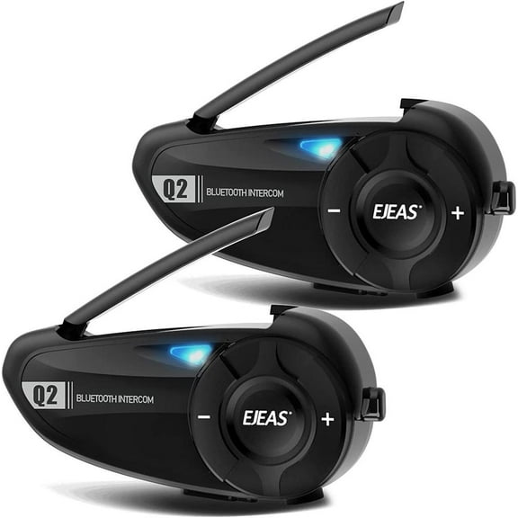 EJEAS Motorcycle Helmet Intercom 2 Person 800M Real-Time Bluetooth Headset Q2 2PC