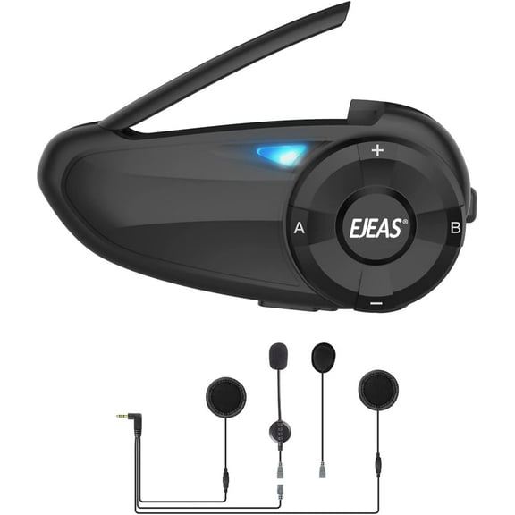 EJEAS Q7 Motorcycle Helmet Bluetooth Intercom Motorcycle Bluetooth 5.1 Headset for Snowmobile/ATV/Dirt Bike 7 Riders Use