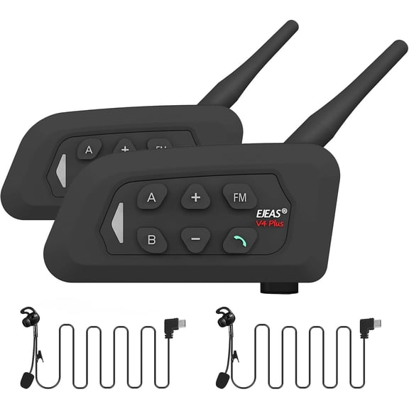 EJEAS V4C Plus Football Referee Bluetooth Intercom Headset for 2 People