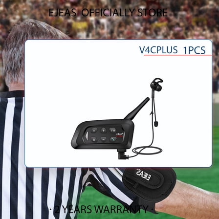 EJEAS V4CPlus 4 Referees Group Communication Professional Football Intercom Bluetooth 5.1 Headset