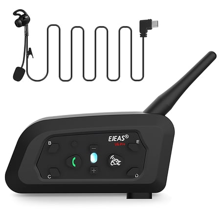 EJEAS V6C 2 People 1200M Wireless Bluetooth Referee Intercom Headset Professional Soccer Football Communication System