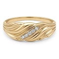 thumbnail image 1 of EJG Twisted Band Cubic Zirconia Ring Gold Tone Pave CZ Statement Ring Women Fashion Jewelry Gift, 1 of 7