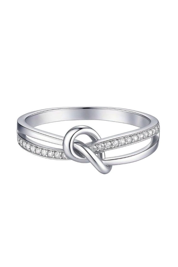 Women's Stylish Knotted Zirconia Ring - Hypoallergenic Size 7-10 For Everyday Wear, Dates, Valentine's Day & Birthday Gifts