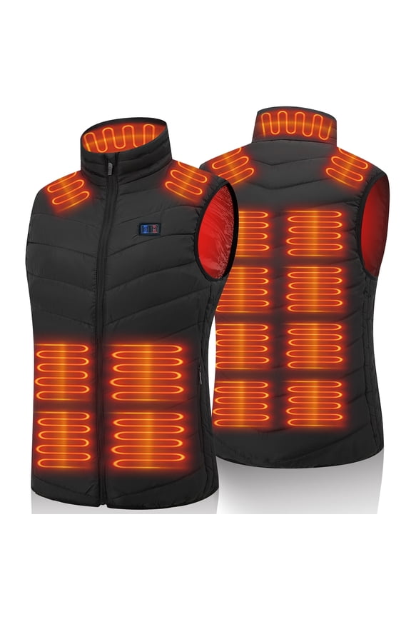 Unisex Heated Vest with 15 Heating Zones for Motorcycle Riding, Fishing, Walking and Outdoor Work (Battery Not Included)