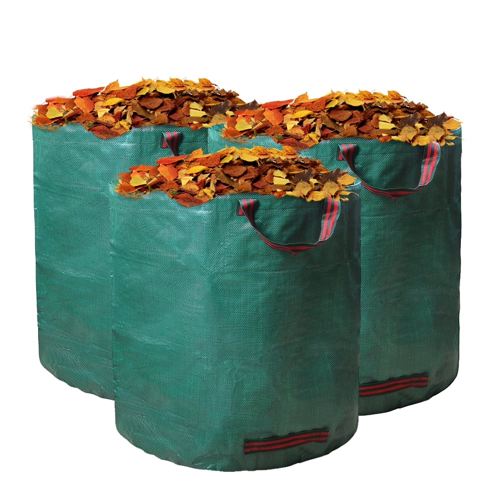 EJWOX 3 Pack Reuseable Garden Waste Bags 32 Gal Large Leaf Bag Holder