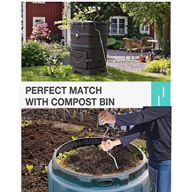 EJWOX Compost Aerator Tool Manual Compost Turner and Mixing Tool for