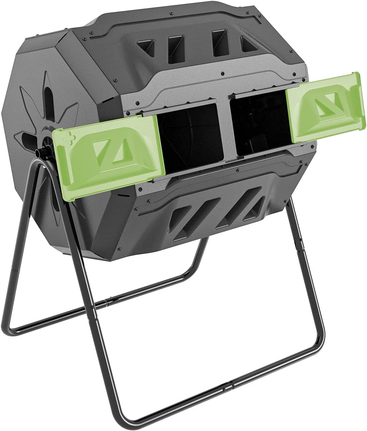 43 Gallon Black and Green Dual Chamber Compost Bin