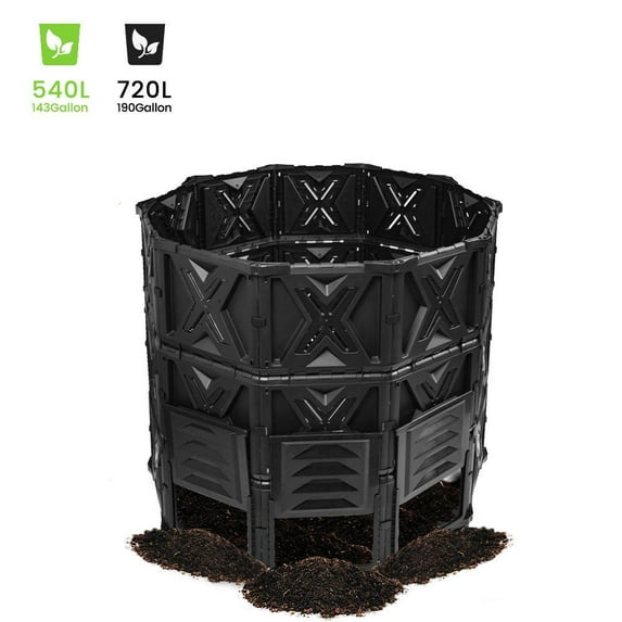 EJWOX Large Compost Bin Outdoor- 143/190 Gallon (540 /720 L) Garden Composter-BPA Free