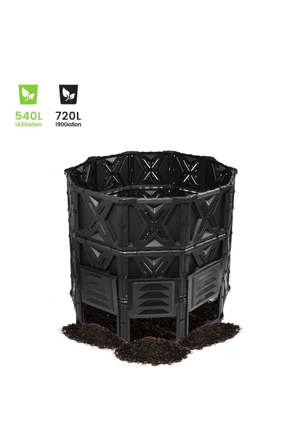 Large Compost Bin Outdoor- 143/190 Gallon (540 /720 L) Garden Composter-BPA Free