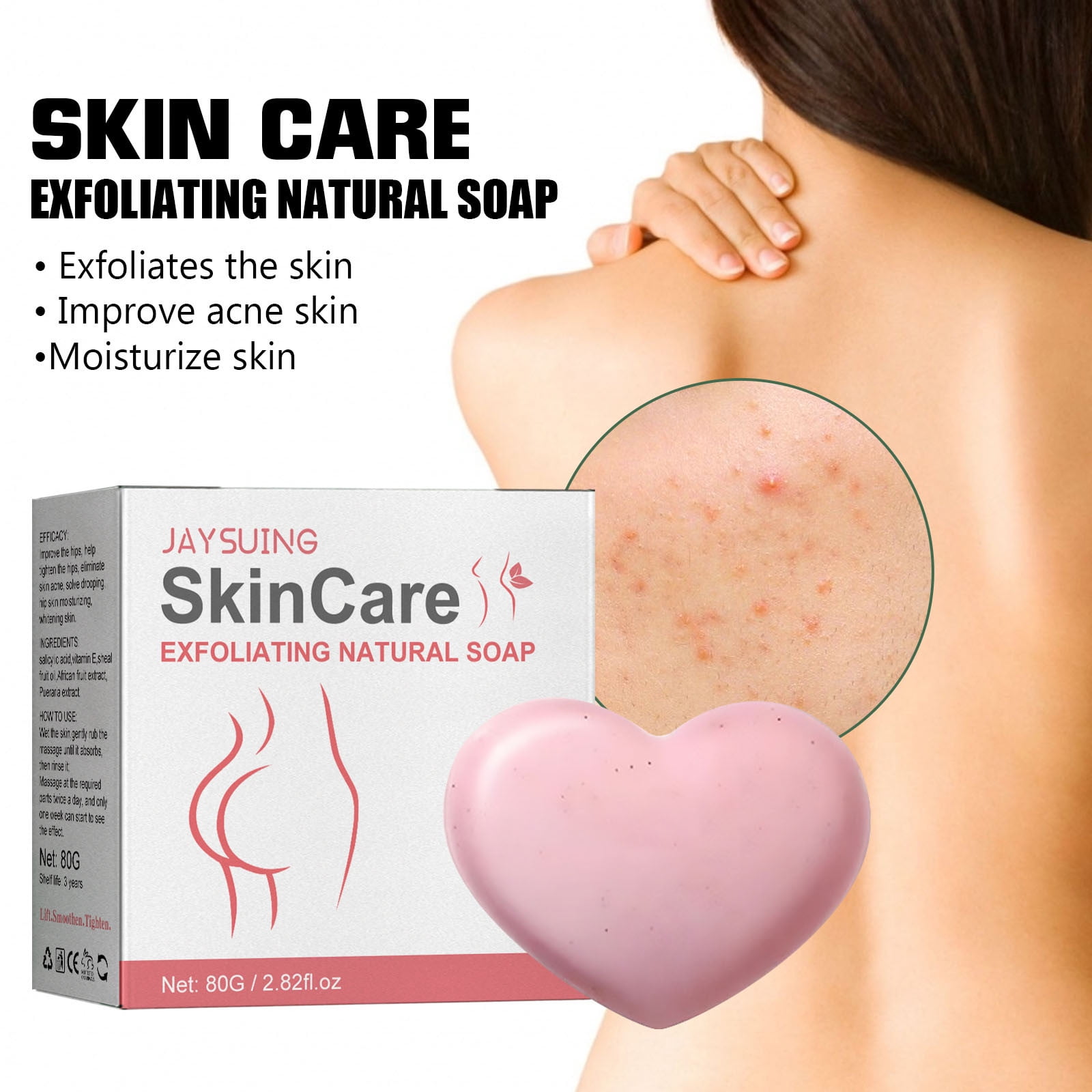 EJWQWQE Exfoliating Bath Soap Lightens Acne Marks, Removes Acne