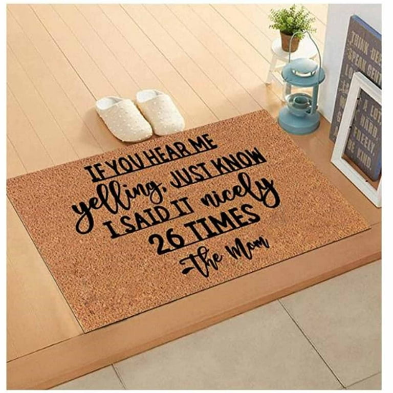 Letter Graphic Outdoor Entry Mat, Modern Polyester Floor Mat, For Home