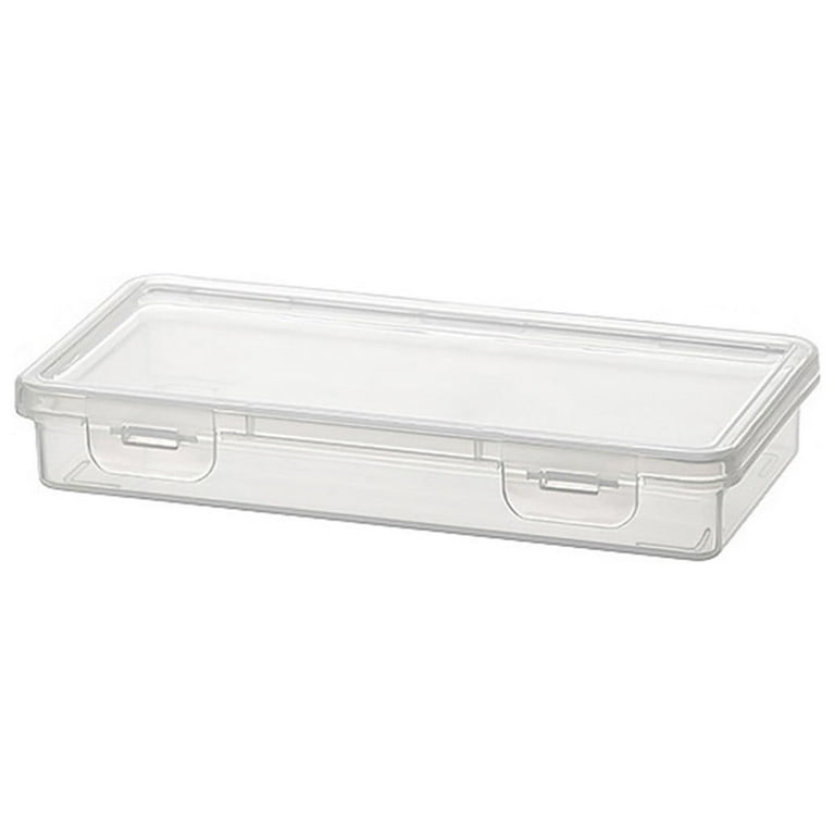 Translucent Plastic Pencil Boxes with Colored Lids, 8.5x5.25x2.375 in.