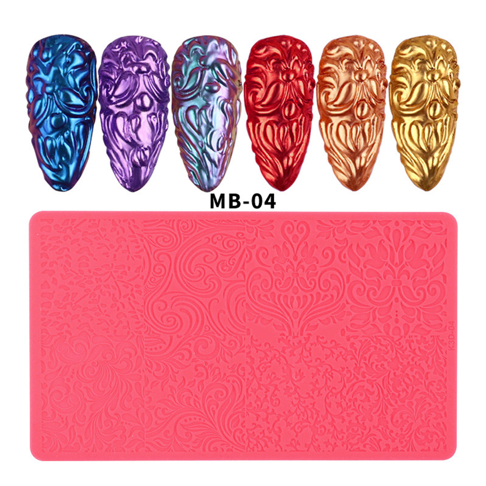 EJWQWQE Nail Art Silicone Printing Template Plastic Template Relief
