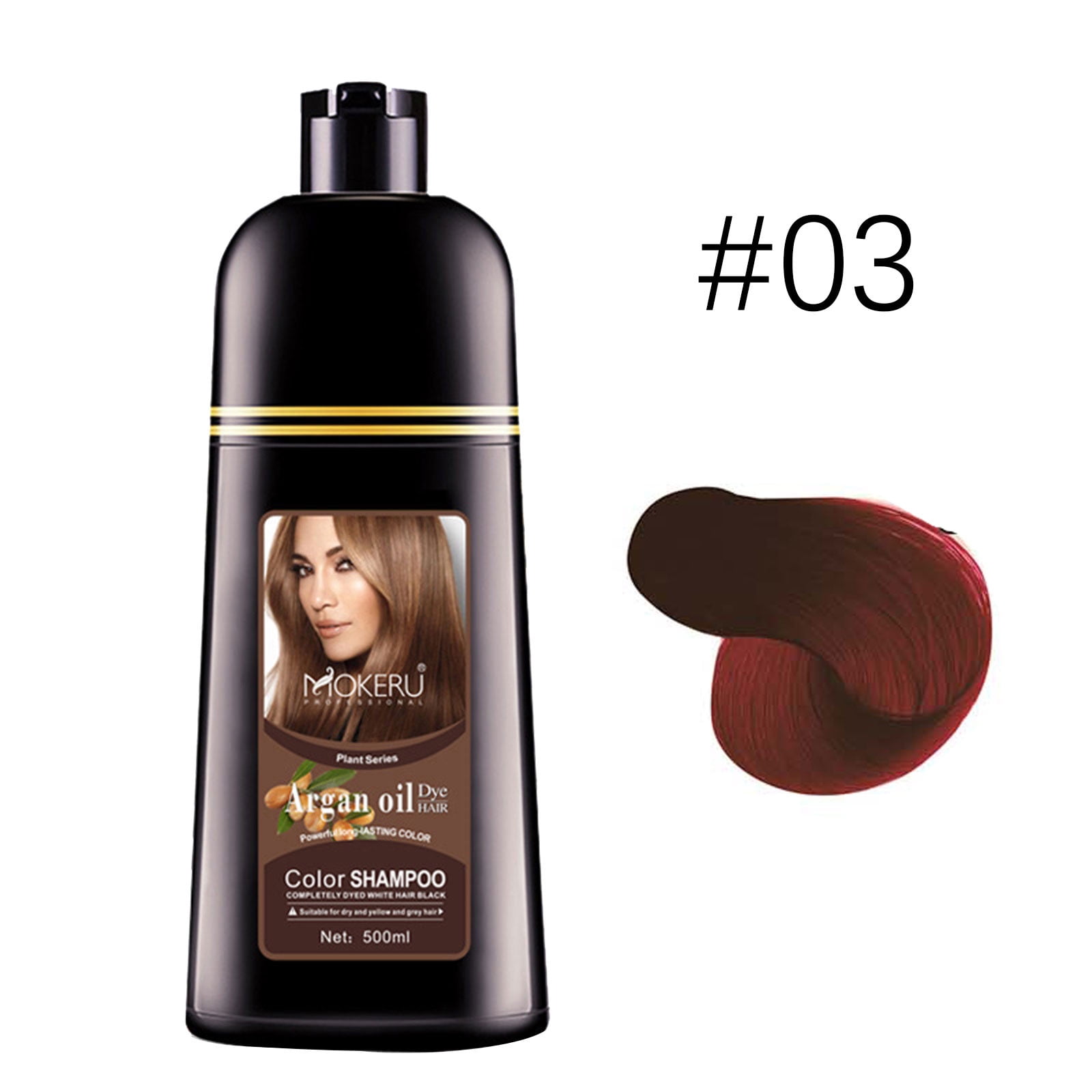 EJWQWQE Natural 2 In 1 Smoothing Color Shampoo Permanent Brown Dry