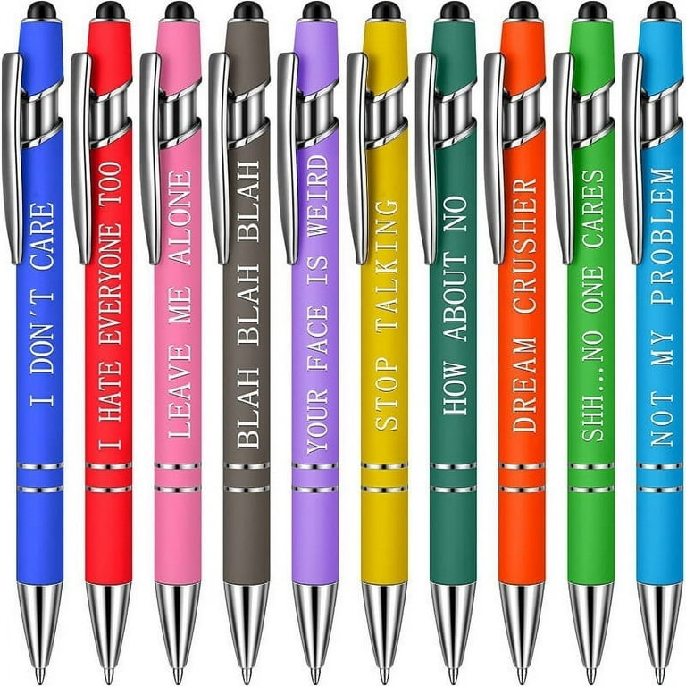 EJWQWQE Office Pen Funny Insult Pen Decorative Ballpoint Pen Office Pen (10  Pieces)（10ml）