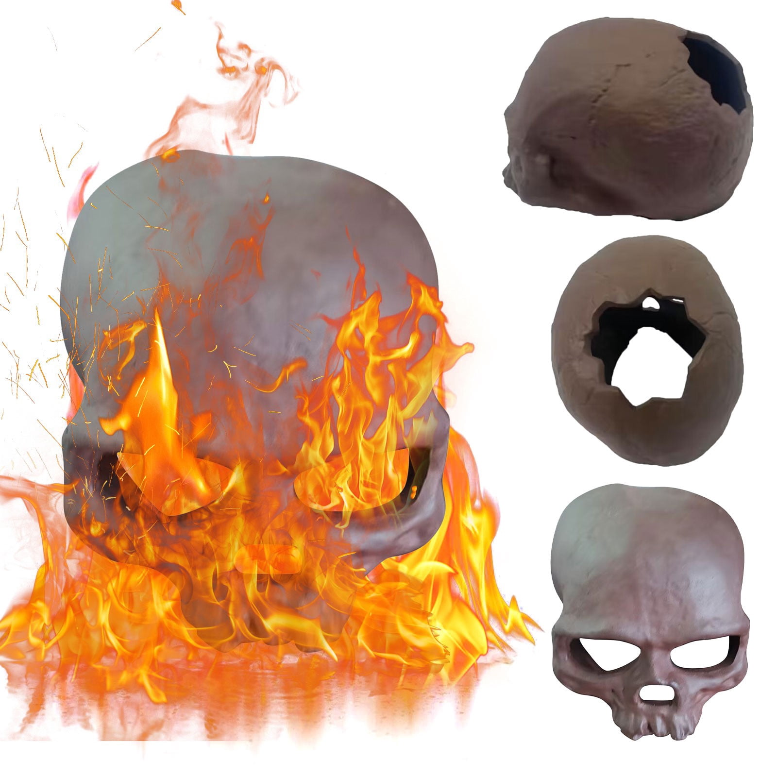 EJWQWQE Reusable Halloween Firepit Skull Fire Logs,Human Skull Ceramic, Fireproof Skull Fire Pile Up Halloween Decor For Party, BBQ, Bonfire,  Campfires, Fireplaces - Walmart.com