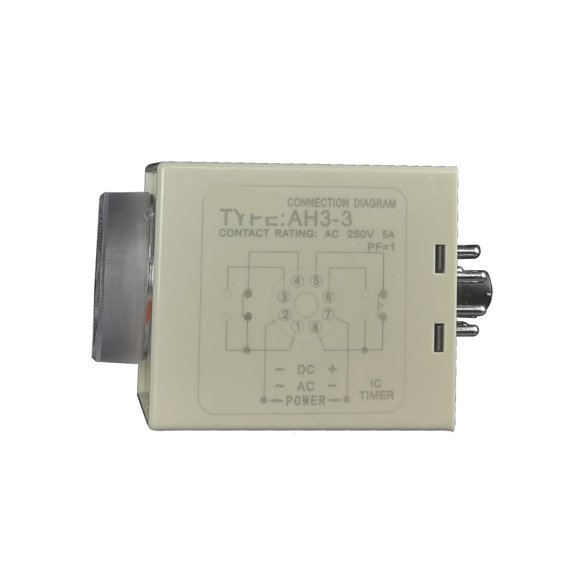 EJYWPSWD 1 PCS 24v -240vac/Dc Universal Ah3-3 Time Relay 220v Feature off Delay Timer Relay Time Set Range 0.1s-60m