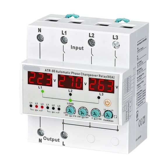 EJYWPSWD ATRXX 3P4W Automatic Phase Changeover Relay 63A