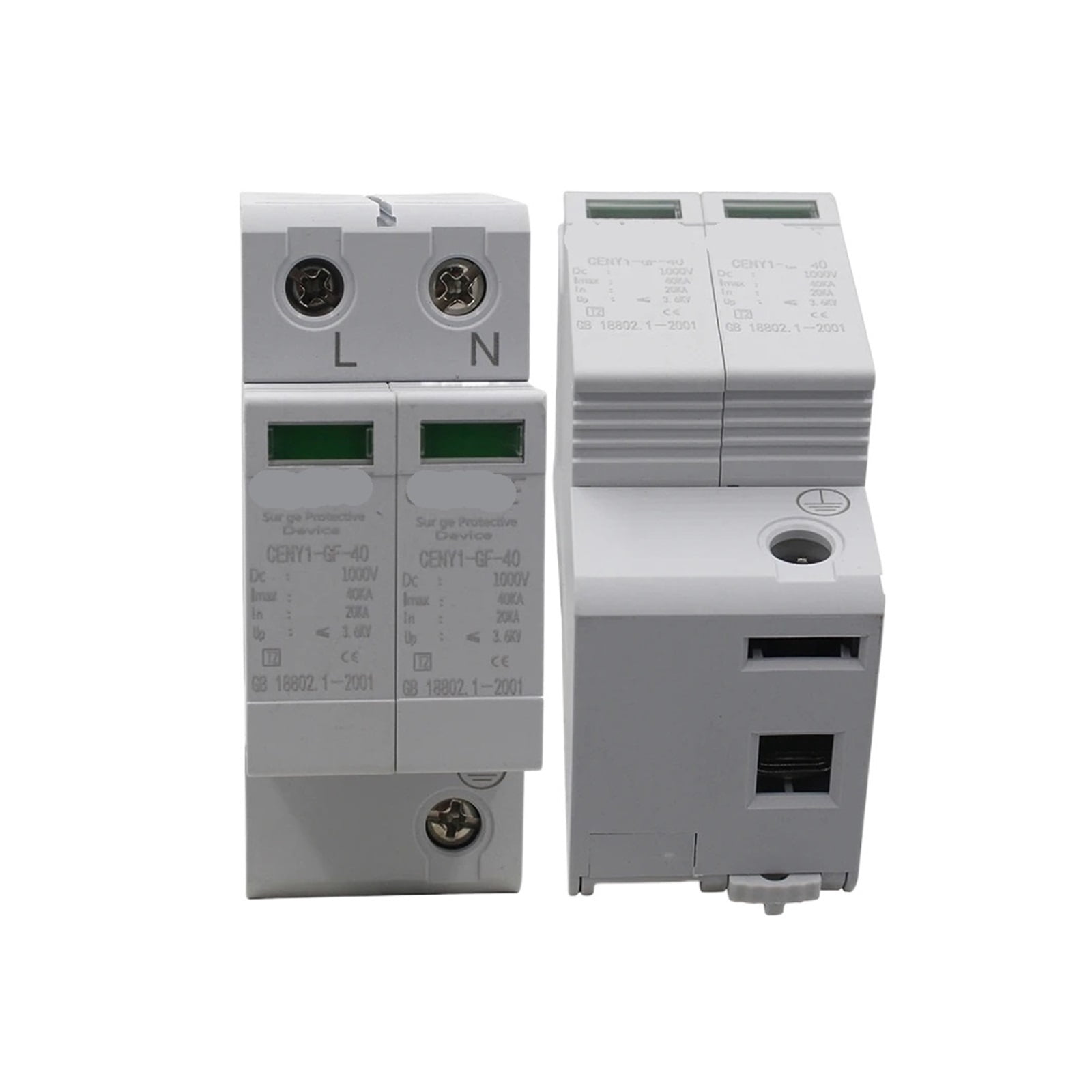 EJYWPSWD Dc 2p Pv Solar Spd 1000v 500v 20ka~4ka a Grade Arrester Pv Power Surge Protector with Strong Current Discharge Ability