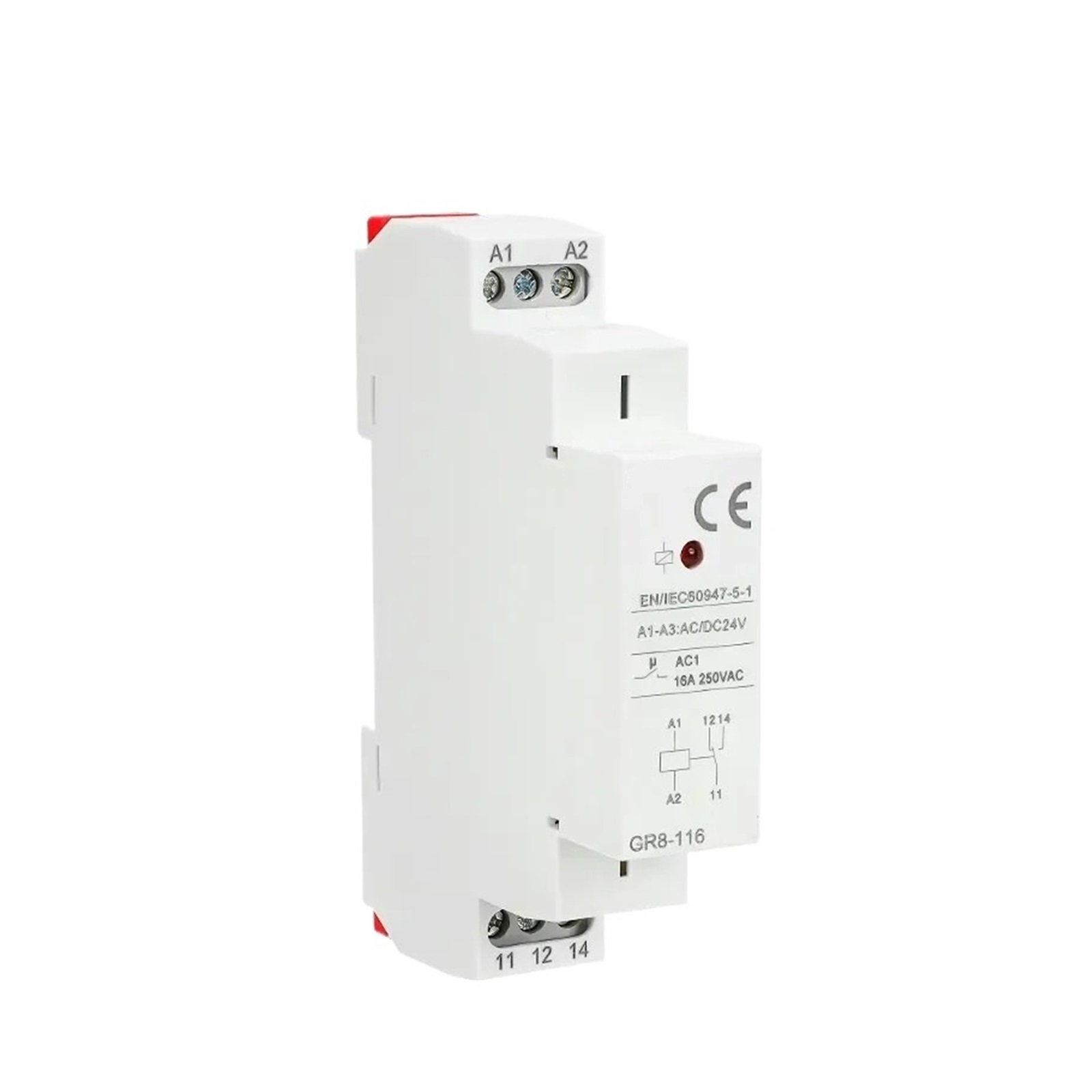 EJYWPSWD Din Rail Type GR8 AC DC 12V 24V 48V Switch Relay Intermediate Relay Auxiliary 8A 16A